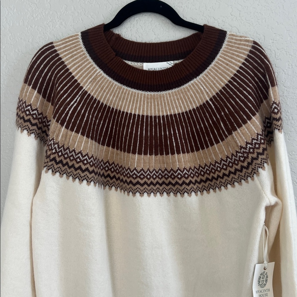 Tuckernuck Hyacinth House Fairisle Crew Neck Color Block Sweater. Size XL - Picture 5 of 15